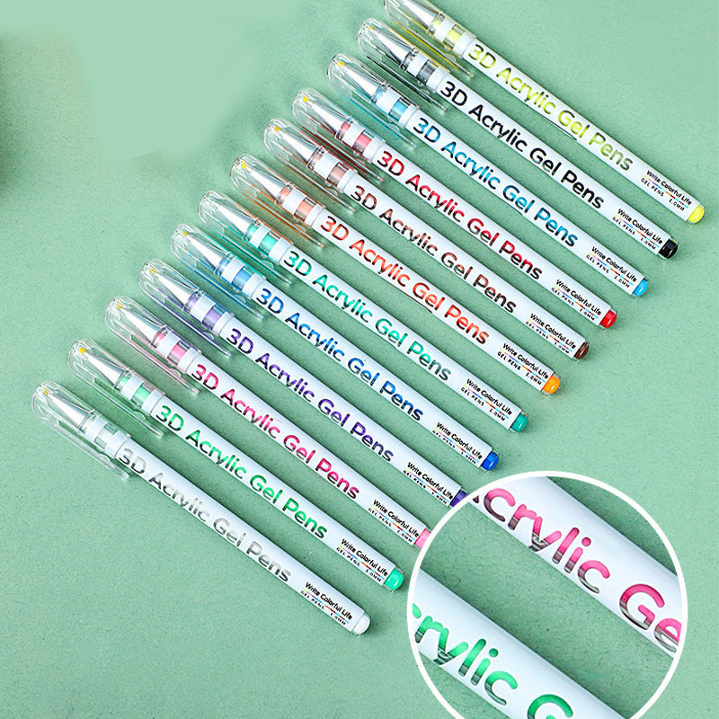 🖍️ GELSTIFT-SET - 12 Leuchtende Farben für Kunst und Schreiben, Fließende Tinte für Glatte Striche, Ideal für Schule, Büro und Kreativprojekte 🎨📝