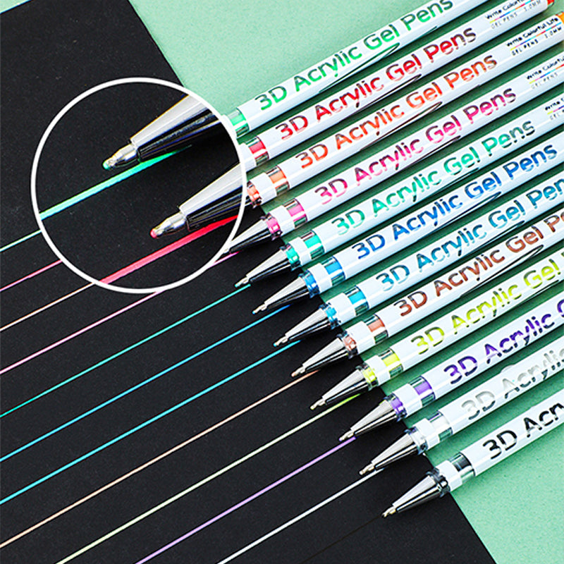 🖍️ GELSTIFT-SET - 12 Leuchtende Farben für Kunst und Schreiben, Fließende Tinte für Glatte Striche, Ideal für Schule, Büro und Kreativprojekte 🎨📝