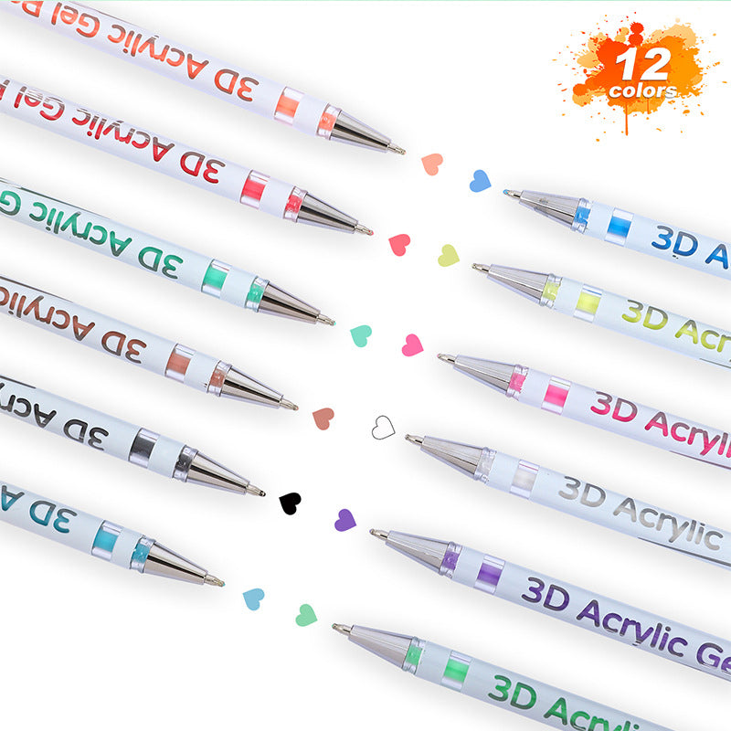 🖍️ GELSTIFT-SET - 12 Leuchtende Farben für Kunst und Schreiben, Fließende Tinte für Glatte Striche, Ideal für Schule, Büro und Kreativprojekte 🎨📝