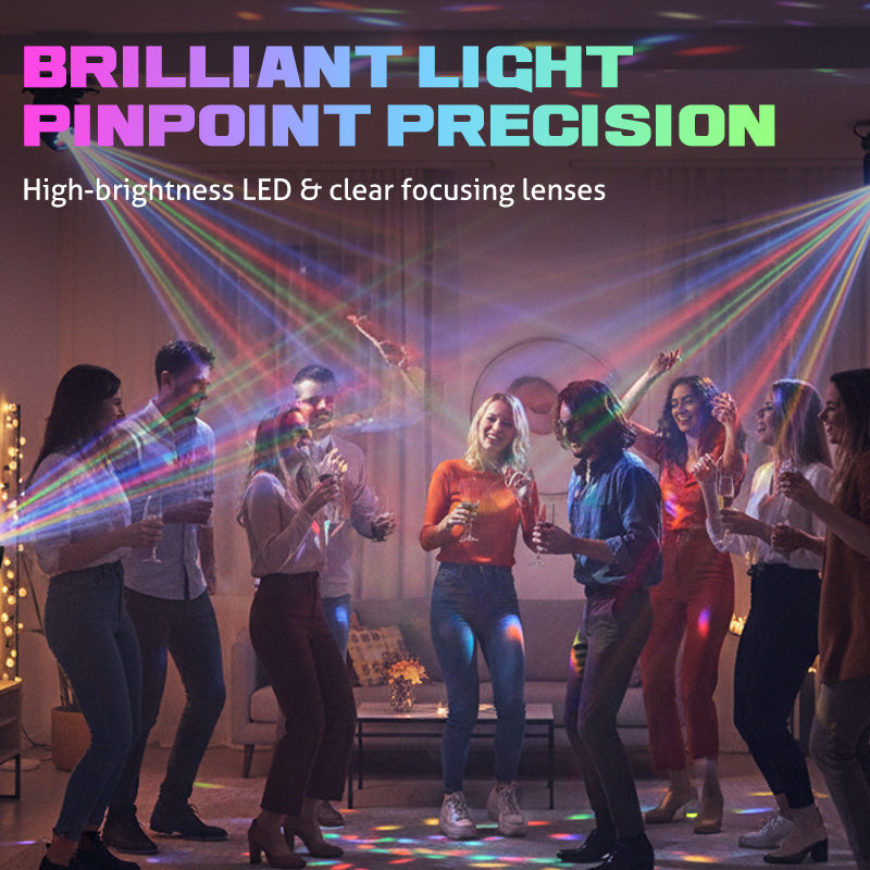 🔈✨Mehrstrahl-LED-Ambientebeleuchtung – 16 Farben, 6 bewegliche Arme & Fernbedienung für Partys, Bühnen & Clubs 🌈