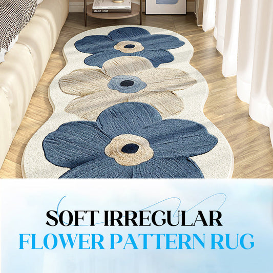 🌟 Weicher Teppich mit unregelmäßigem Blumenmuster
