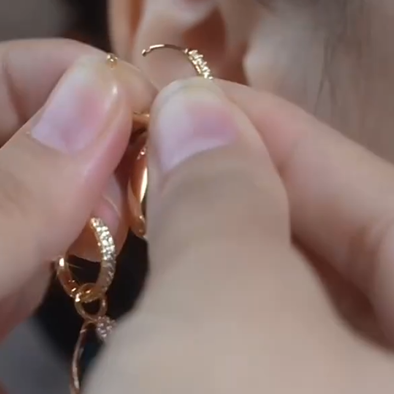 Elegant Teardrop Crystal Dangle Hoop Earrings