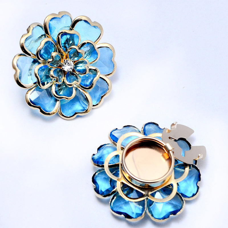 🌷60% RABATT✨Zweiteiliges Schmuckset: Manschettenknöpfe & Brosche mit Rhinestone-Blütendesign ✨🌷 Vielseitig tragbar – Für festliche Anlässe & elegante Alltagsakzente