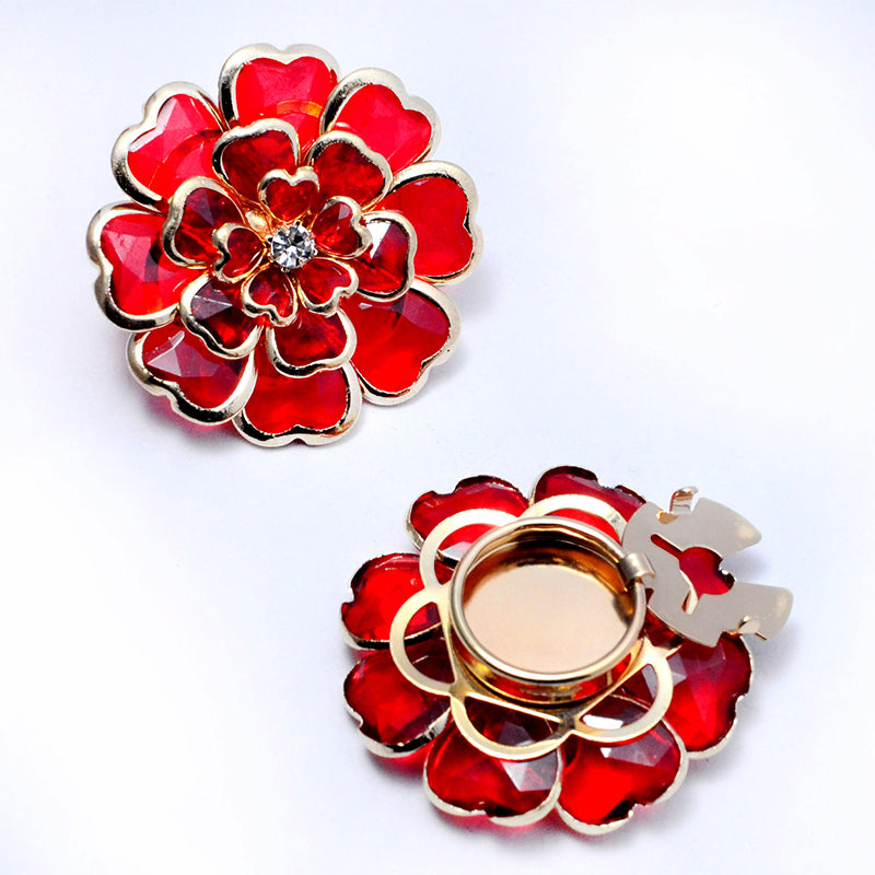 🌷60% RABATT✨Zweiteiliges Schmuckset: Manschettenknöpfe & Brosche mit Rhinestone-Blütendesign ✨🌷 Vielseitig tragbar – Für festliche Anlässe & elegante Alltagsakzente