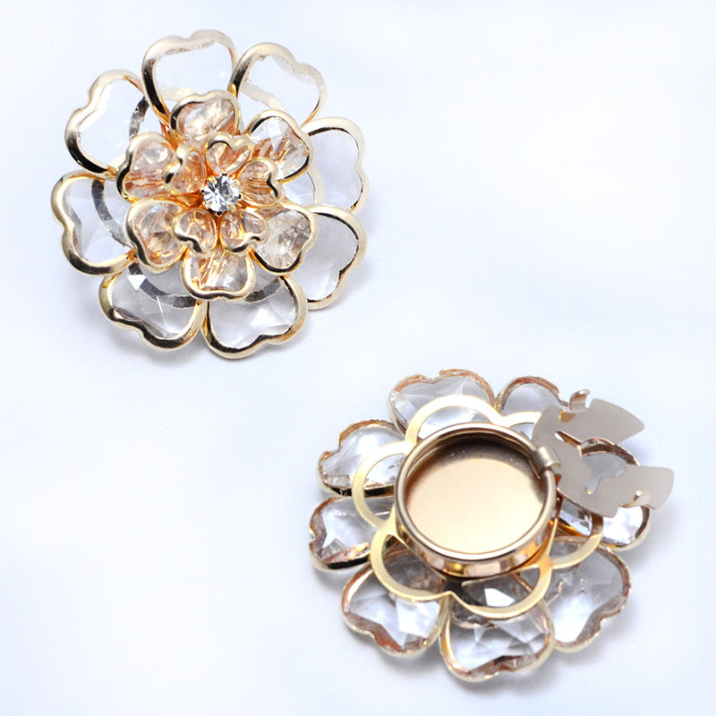 🌷60% RABATT✨Zweiteiliges Schmuckset: Manschettenknöpfe & Brosche mit Rhinestone-Blütendesign ✨🌷 Vielseitig tragbar – Für festliche Anlässe & elegante Alltagsakzente