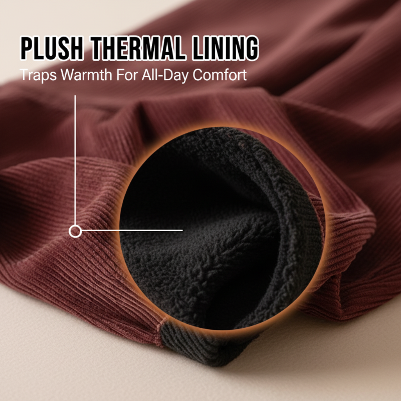 Gefütterte warme Damen-Haremshose aus Cord für den Winter