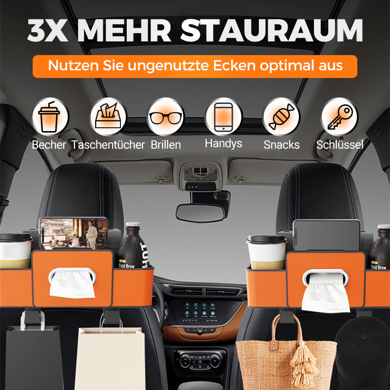 🎒 60% RABATT! 🚗 Multifunktionale Rücksitz-Aufbewahrungsbox – Mehrere Fächer, Stabil & Platzsparend 🧳