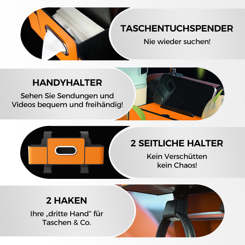 🎒 60% RABATT! 🚗 Multifunktionale Rücksitz-Aufbewahrungsbox – Mehrere Fächer, Stabil & Platzsparend 🧳