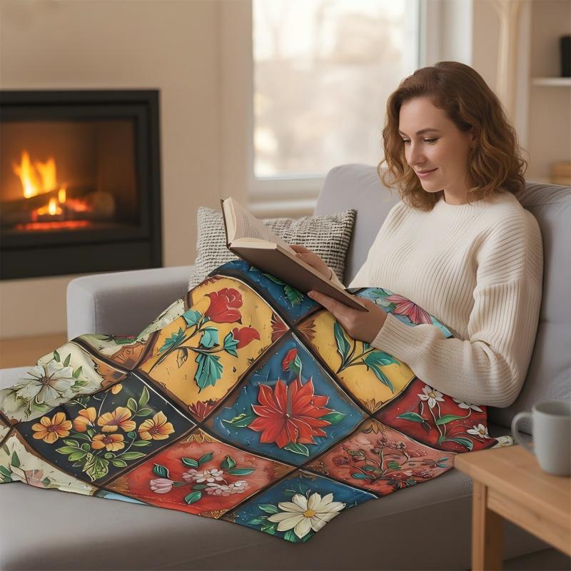 Kuschelige Flanelldecke mit Blumenmuster – Weich & warm für gemütliche Stunden 🌸🛋️
