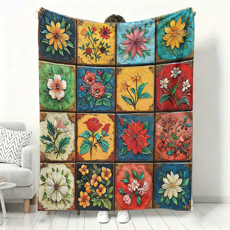Kuschelige Flanelldecke mit Blumenmuster – Weich & warm für gemütliche Stunden 🌸🛋️