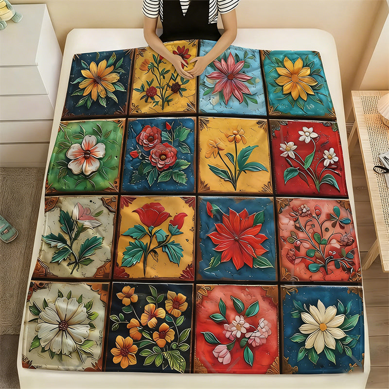 Kuschelige Flanelldecke mit Blumenmuster – Weich & warm für gemütliche Stunden 🌸🛋️