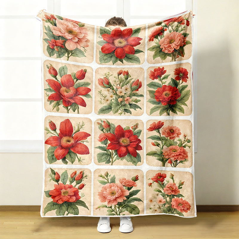 Kuschelige Flanelldecke mit Blumenmuster – Weich & warm für gemütliche Stunden 🌸🛋️