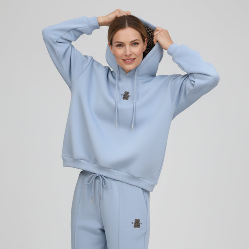✨🔥Lässiger Damen-Hoodie mit Leopardenmuster-Futter🐆