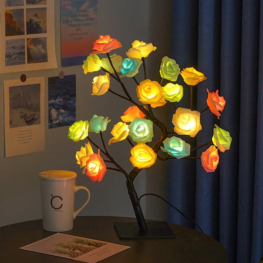 ✨🌹Rosenblüten-Design Baum Nachtlicht