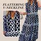 🎉Frühlings-Sonderangebot 49% Rabatt🌸💐Maxikleid für Damen mit geometrischem Print und V-Ausschnitt