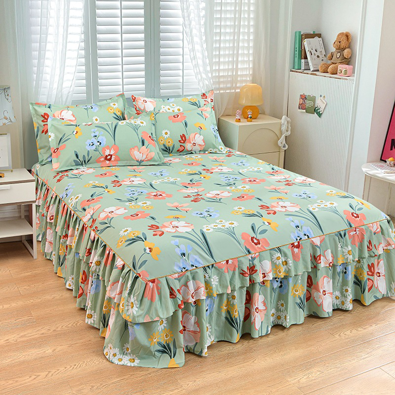 🔥Heißer Verkauf 50% Rabatt🛏️3-teiliges Bettvolant-Set🌺