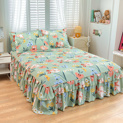 🔥Heißer Verkauf 50% Rabatt🛏️3-teiliges Bettvolant-Set🌺