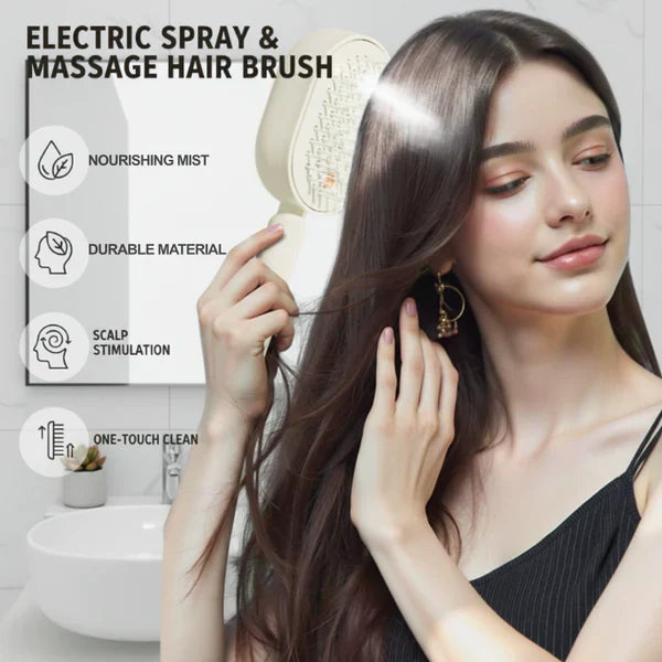 ⏰50 % RABATT– Nur für kurze Zeit✨Elektrische Spray- und Massage-Haarbürste für sanfte Pflege 💆‍♀️🌿
