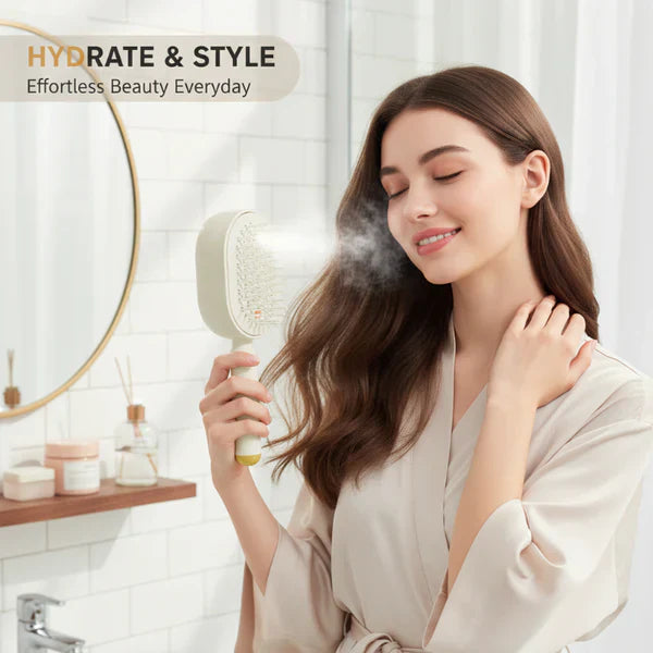 ⏰50 % RABATT– Nur für kurze Zeit✨Elektrische Spray- und Massage-Haarbürste für sanfte Pflege 💆‍♀️🌿