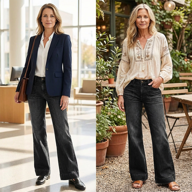 💥Hot Sales-50% OFF👖Women's Retro Flare Jeans with Pockets🔥