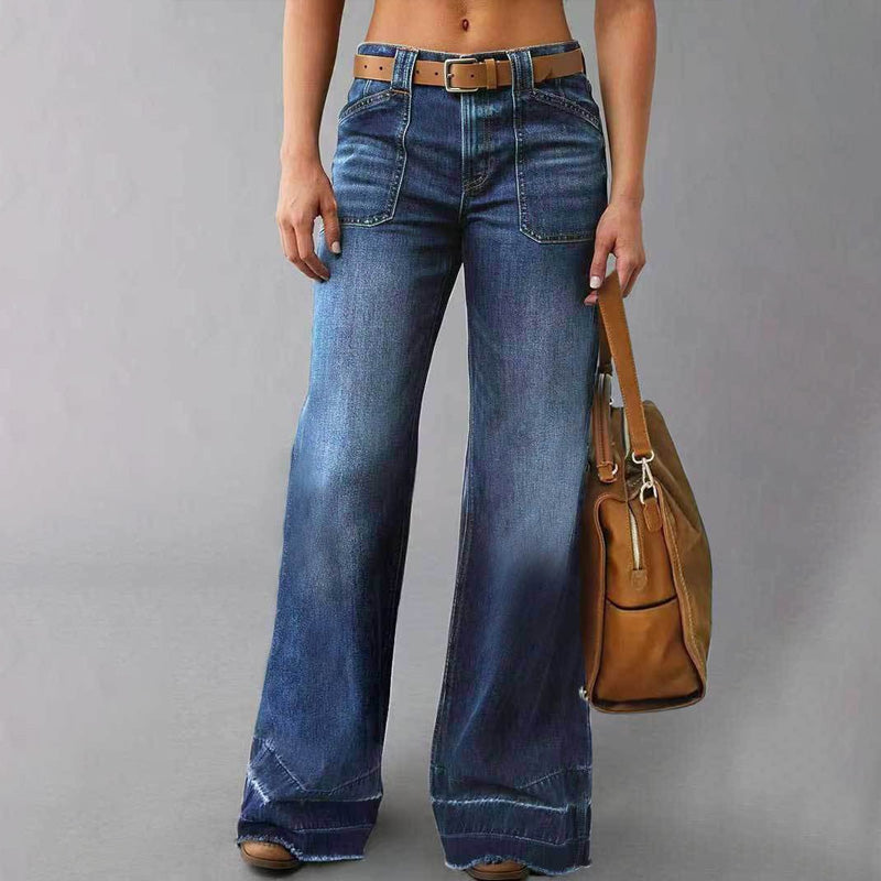 💥Hot Sales-50% OFF👖Women's Retro Flare Jeans with Pockets🔥