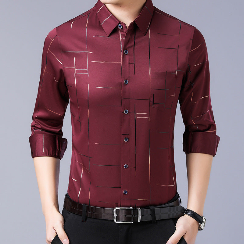 👔 53% RABATT! ✨ Herren Langarm-Hemd – Gestreift, Bügelfrei, Elastisch & Vielseitig für Business & Freizeit 🧶