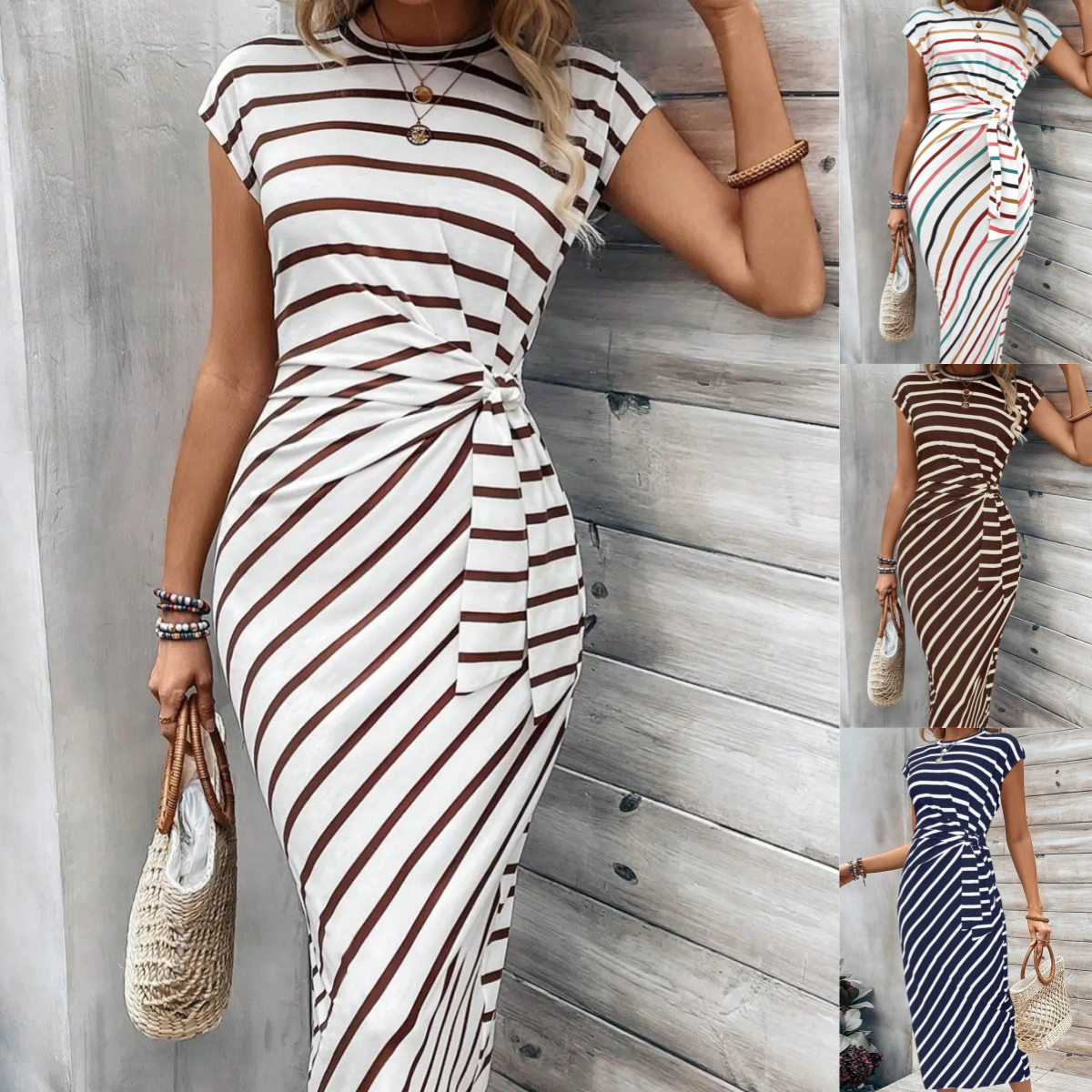 🔥LETZTER TAG IM ANGEBOT: 49% RABATT!!💕 Elegantes Damenkleid mit Bindegürtel