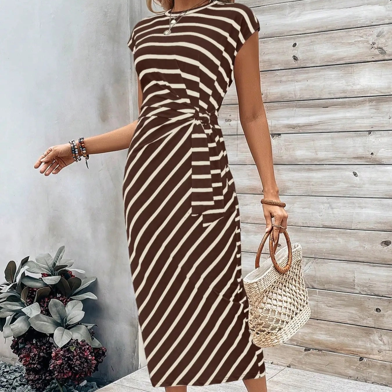 🔥LETZTER TAG IM ANGEBOT: 49% RABATT!!💕 Elegantes Damenkleid mit Bindegürtel