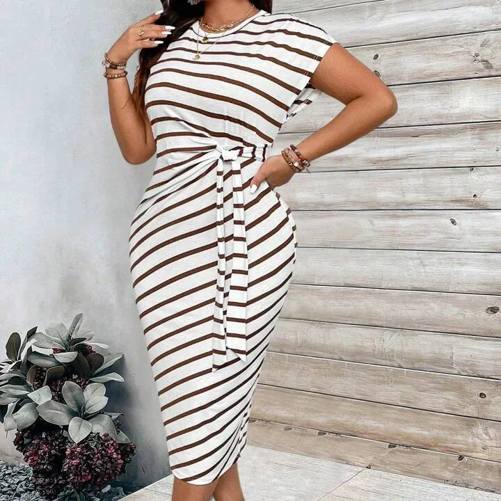 🔥LETZTER TAG IM ANGEBOT: 49% RABATT!!💕 Elegantes Damenkleid mit Bindegürtel