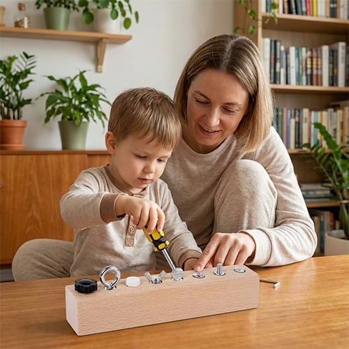 🔥Pädagogisches Schraub-Activity-Board – Feinmotorik & logisches Denken kinderleicht entwickeln🧠✨ Lernspielzeug Nr.1
