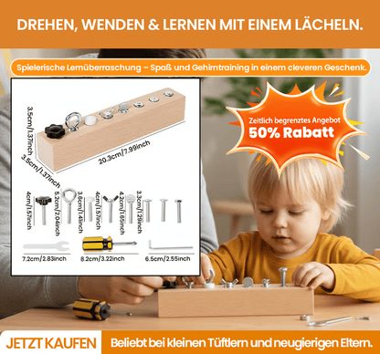 🔥Pädagogisches Schraub-Activity-Board – Feinmotorik & logisches Denken kinderleicht entwickeln🧠✨ Lernspielzeug Nr.1