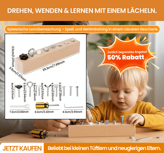 🔥Pädagogisches Schraub-Activity-Board – Feinmotorik & logisches Denken kinderleicht entwickeln🧠✨ Lernspielzeug Nr.1