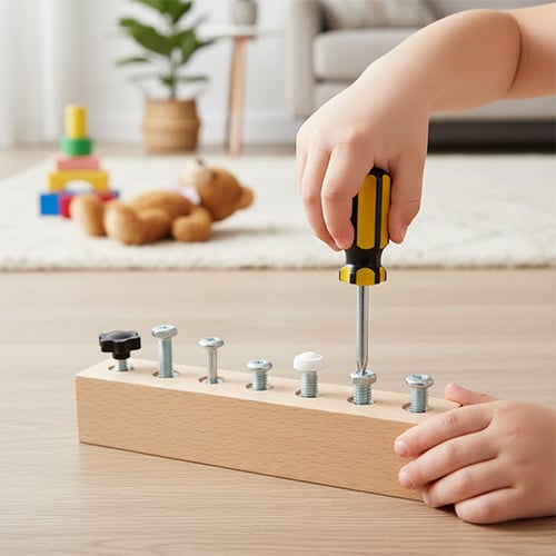 🔥Pädagogisches Schraub-Activity-Board – Feinmotorik & logisches Denken kinderleicht entwickeln🧠✨ Lernspielzeug Nr.1