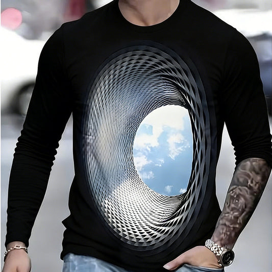 Herren 3D-Digitaldruck-Grafikoberteil