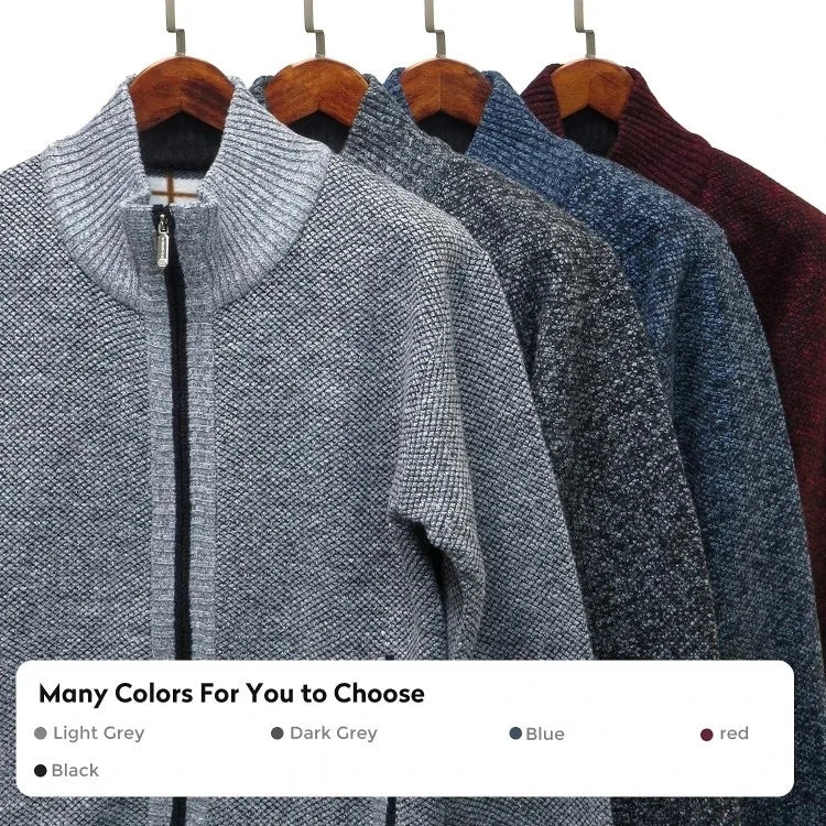 Herren-Strickjacke mit Reißverschluss und einfacher Tasche