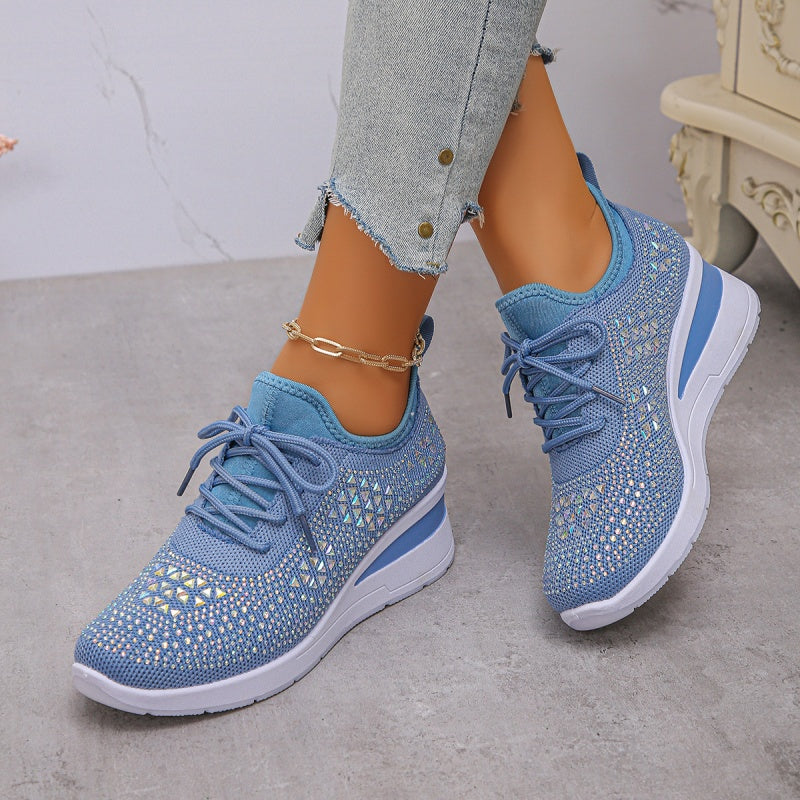 📢📢50% RABATT! ⏰ Atmungsaktive Sneaker aus Mesh mit Strassverzierung – Funkelndes Design, Leichte Belüftung & Rutschfeste Gummisohle ✨👟
