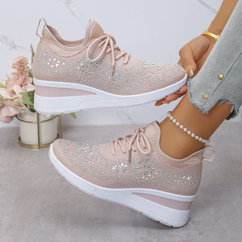 📢📢50% RABATT! ⏰ Atmungsaktive Sneaker aus Mesh mit Strassverzierung – Funkelndes Design, Leichte Belüftung & Rutschfeste Gummisohle ✨👟