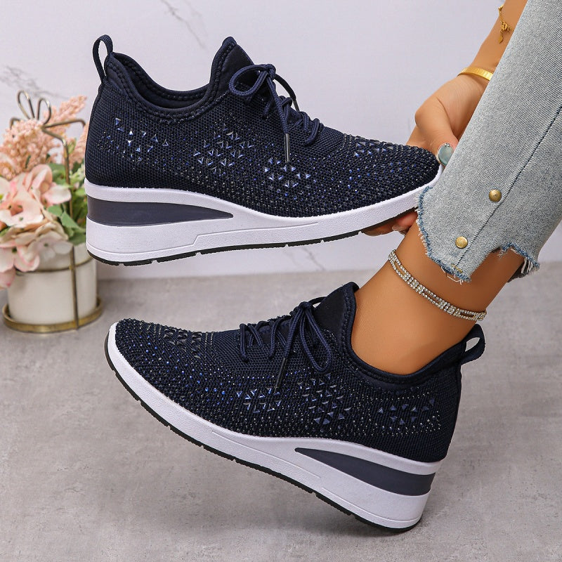 📢📢50% RABATT! ⏰ Atmungsaktive Sneaker aus Mesh mit Strassverzierung – Funkelndes Design, Leichte Belüftung & Rutschfeste Gummisohle ✨👟