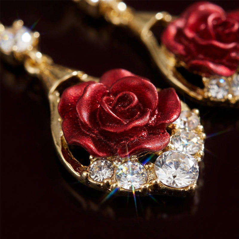 🌹 50% RABATT! ✨ Elegante Ohrringe mit Roten Rosen – Romantisches Design, Hochwertige Verarbeitung & Perfektes Geschenk 💝