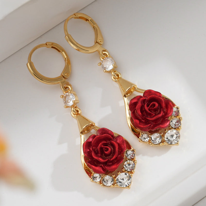 🌹 50% RABATT! ✨ Elegante Ohrringe mit Roten Rosen – Romantisches Design, Hochwertige Verarbeitung & Perfektes Geschenk 💝