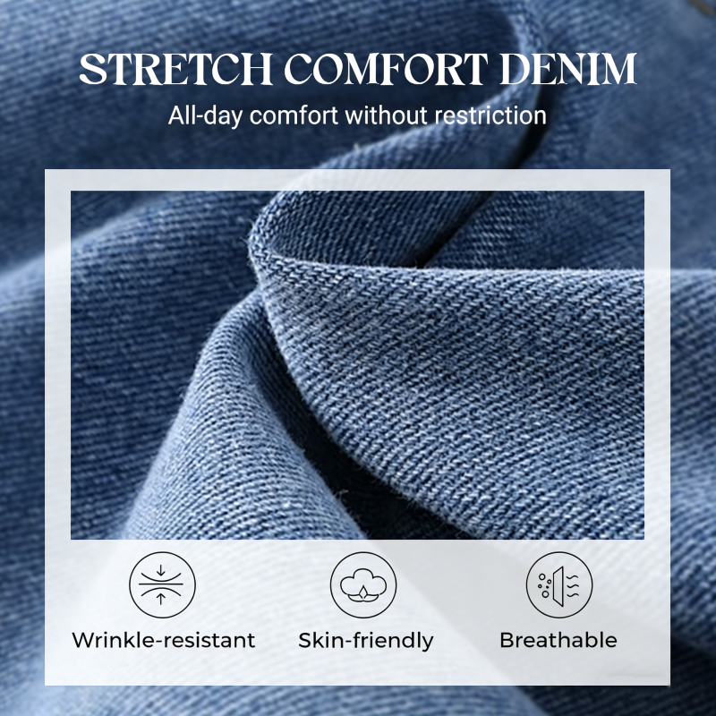 Damen High-Waist Jeans – Weites Bein mit Knopfleiste und Schlitz am Saum👖✨