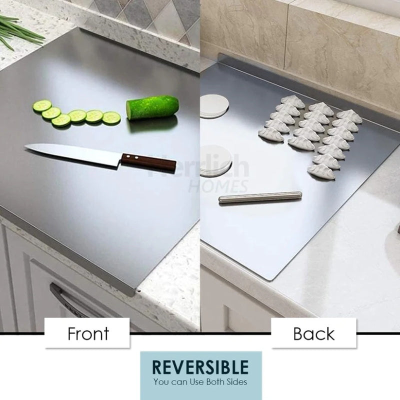 🔪 50% RABATT! ✨ Schneidebrett aus Edelstahl für die Arbeitsplatte – Hygiene, Messerschonend & Leicht zu Reinigen 🍽️
