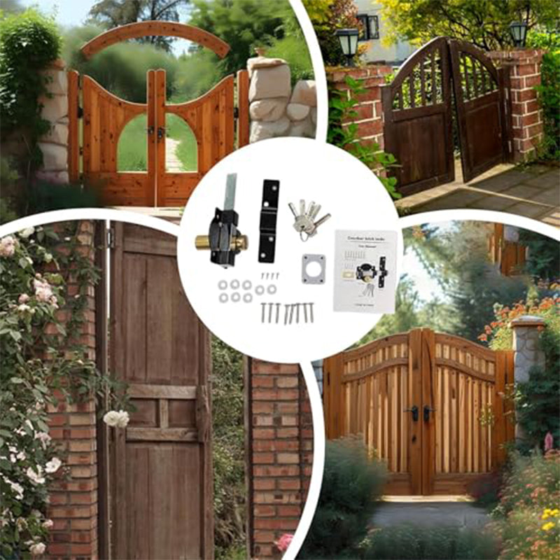 💘 Valentinstagsangebot: 50% Rabatt!🔒Doppelseitiges 50/70 mm Hoftor-Schloss mit langer Falle & 5 Schlüsseln – Robustes Eisenschloss für Innen- & Außenbereich!