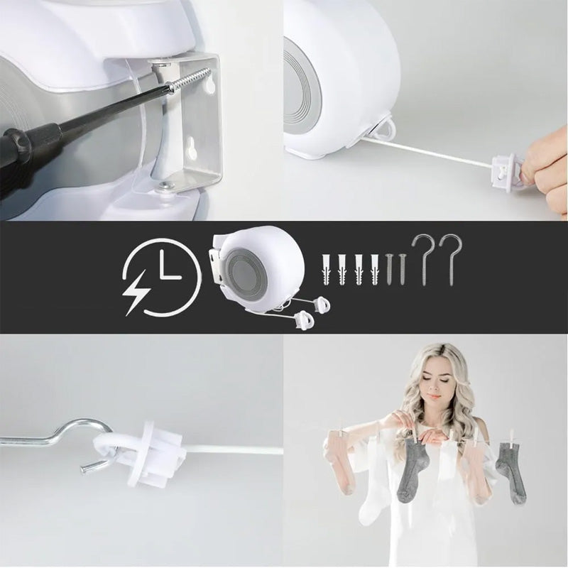 💖50 % DE RÉDUCTION !🌟Corde à linge rétractable invisible à double ligne✨