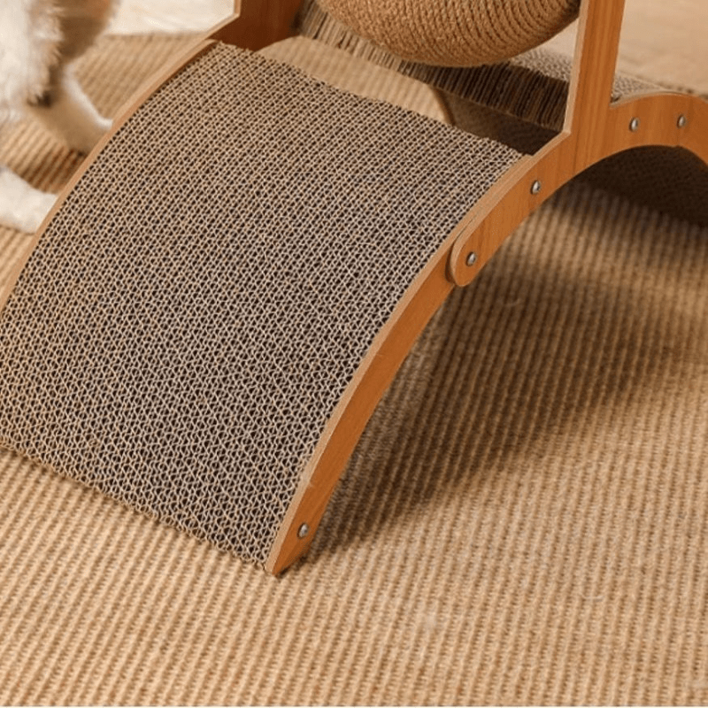 🐱 50% RABATT! 🧶 Natürlicher Sisal-Kratzball mit Kartonunterlage – Befriedigt den Kratztrieb, Schont Möbel & Für jede Katze 🎉