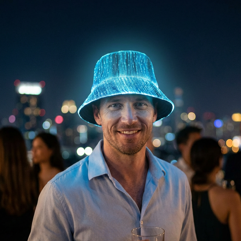 💎 Leuchtender Bucket Hat aus Glasfaser – Auffälliges Design, Ideal für Partys & Outdoor-Aktivitäten 🌟🎉