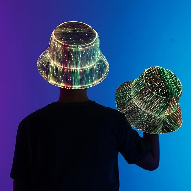 💎 Leuchtender Bucket Hat aus Glasfaser – Auffälliges Design, Ideal für Partys & Outdoor-Aktivitäten 🌟🎉