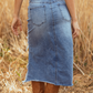 📦Versandkostenfrei ✨Damen-Hochbund-Ripped-Denim-Midi-Rock