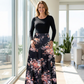 👗 Elegantes Damen-Kleid – Blumenmuster, Faltenbund & A-Linie – Für jeden Anlass