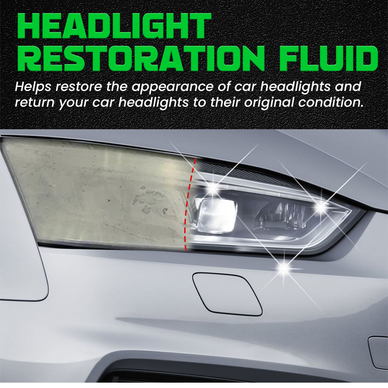 🚗 Scheinwerfer-Restaurierungsflüssigkeit – Gegen Vergilbung & Oxidation – Für klare Sicht & UV-Schutz – Einfache Anwendung